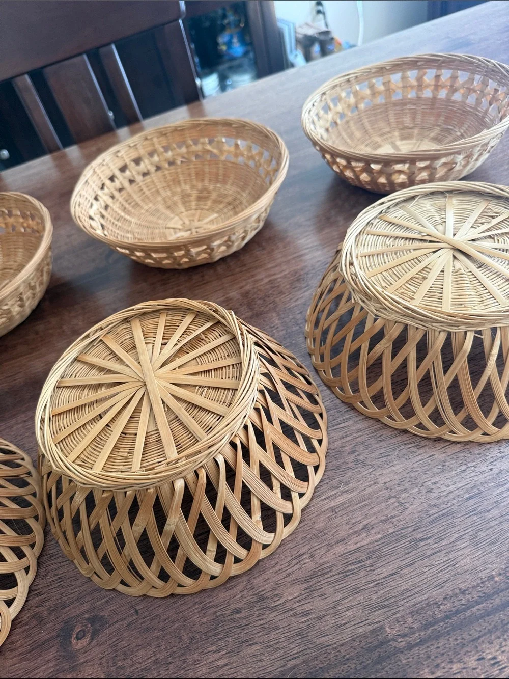 6 round wicker multi purpose baskets
